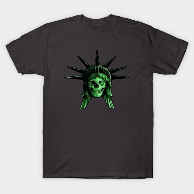 Statue of Liberty Skull T-Shirt by Harley Warren